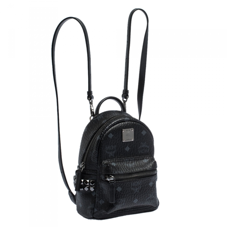 Mcm Black Visetos Coated Canvas X Mini Bebe Boo Backpack Mcm Tlc