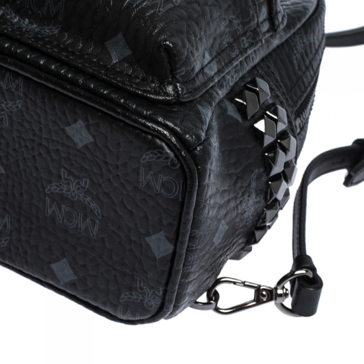 Pre Owned MCM Black Visetos Coated Canvas X-Mini Bebe Boo Backpack