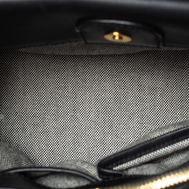 Pre Owned MCM Tan/Black Coated Canvas and Leather Tote