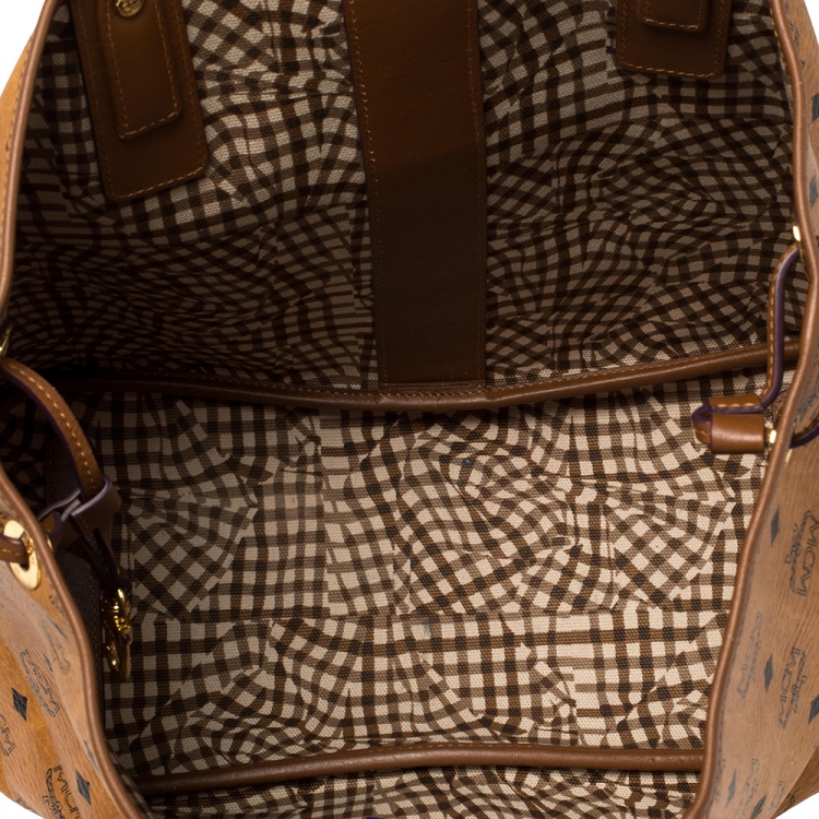 مملوكة مسبقًا MCM Tan Visetos Coated Canvas Liz Reversible Tote