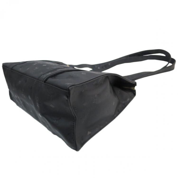 Pre Owned MCM Black Visetos Leather Shoulder Bag