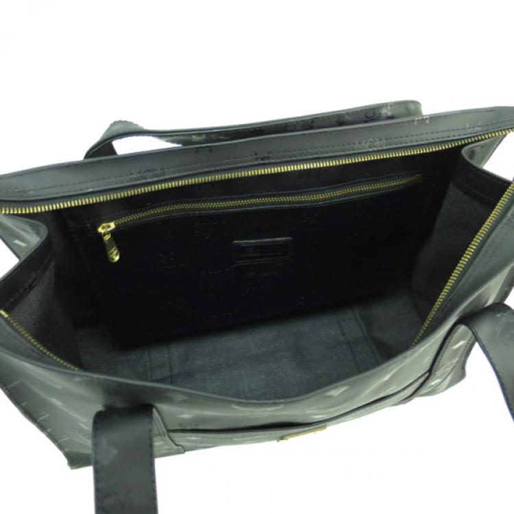 Pre Owned MCM Black Visetos Leather Shoulder Bag