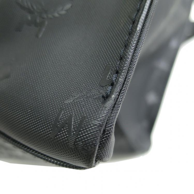 Pre Owned MCM Black Visetos Leather Shoulder Bag