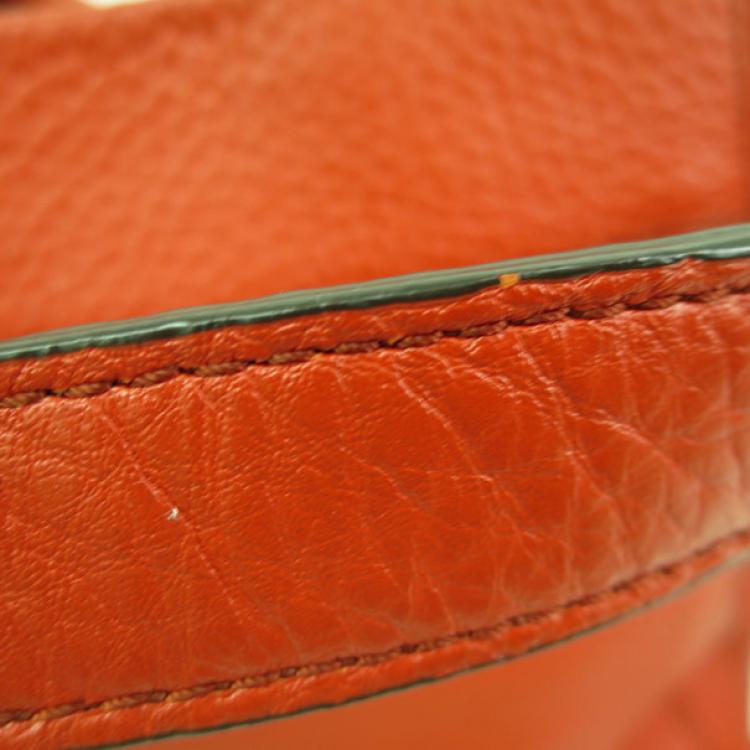 Pre Owned MCM Red Leather Drawstring Hobo