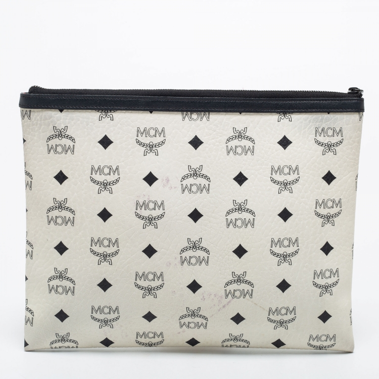 Pre Owned MCM Multicolor Visetos Coated Canvas Vogue Korea Zip Pouch