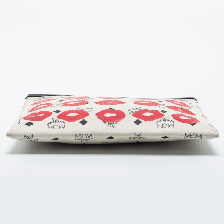 Pre Owned MCM Multicolor Visetos Coated Canvas Vogue Korea Zip Pouch