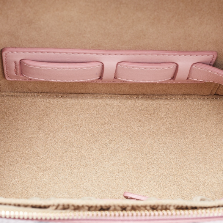Pre Owned MCM Pink Visetos Coated Canvas and Leather Rockstar Vanity Case