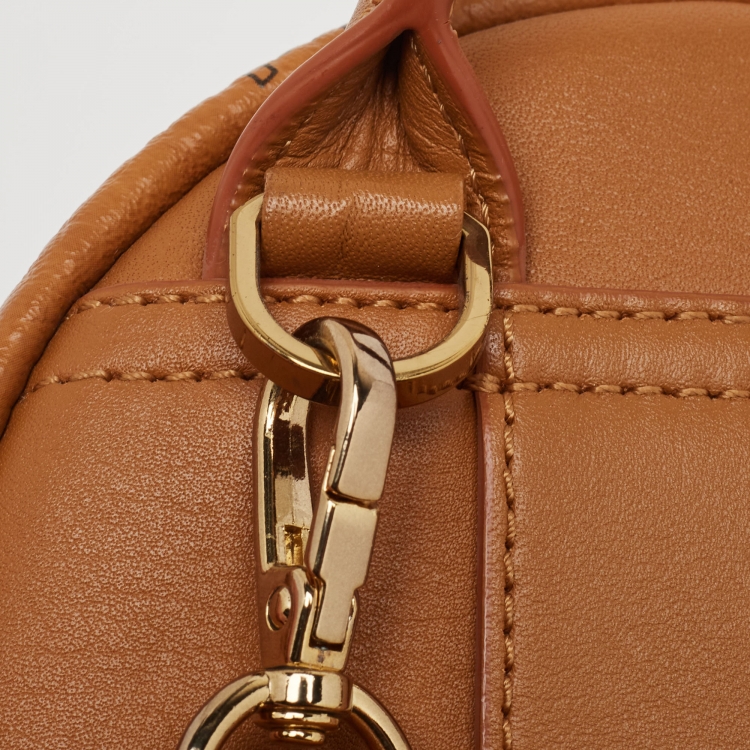 Pre Owned MCM Cognac Visetos Coated Canvas and Leather Mini Studded Stark-Bebe Boo Backpack