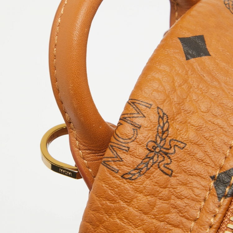 Pre Owned MCM Cognac Visetos Coated Canvas Mini Studded Stark Backpack