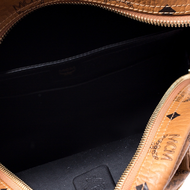 مملوكة مسبقًا MCM Cognac Visetos Coated Canvas Small Studs Stark Backpack