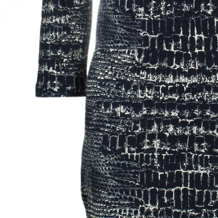 Pre Owned McQ by Alexander McQueen Monochrome Printed Body-Con Dress XL