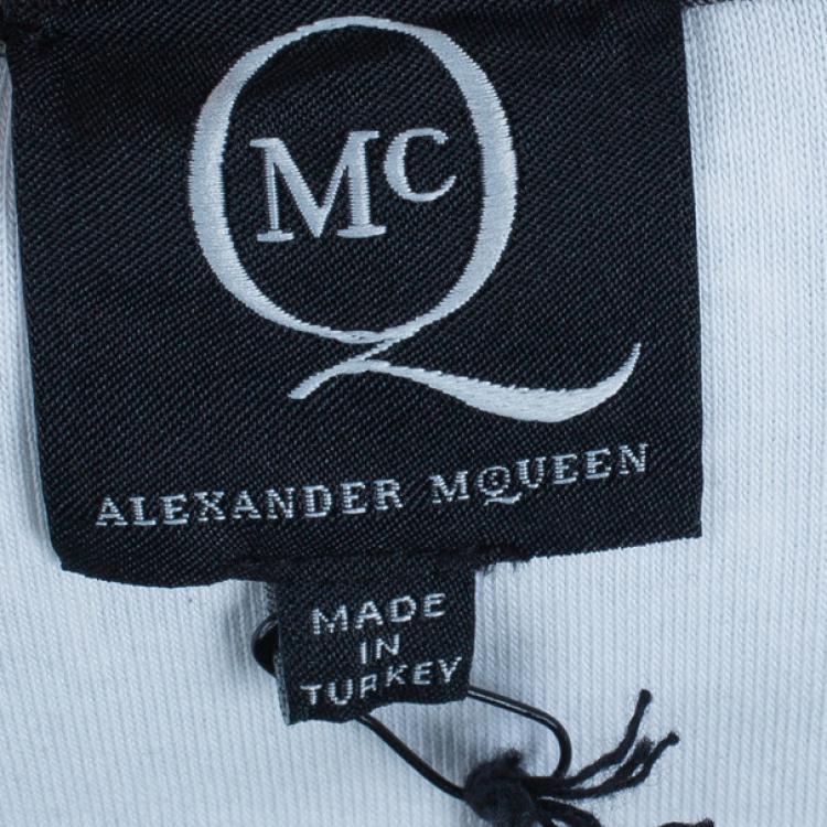Pre Owned McQ by Alexander McQueen Monochrome Printed Body-Con Dress XL
