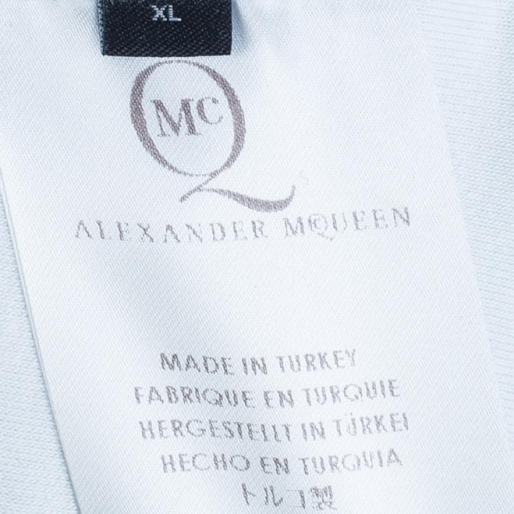 Pre Owned McQ by Alexander McQueen Monochrome Printed Body-Con Dress XL