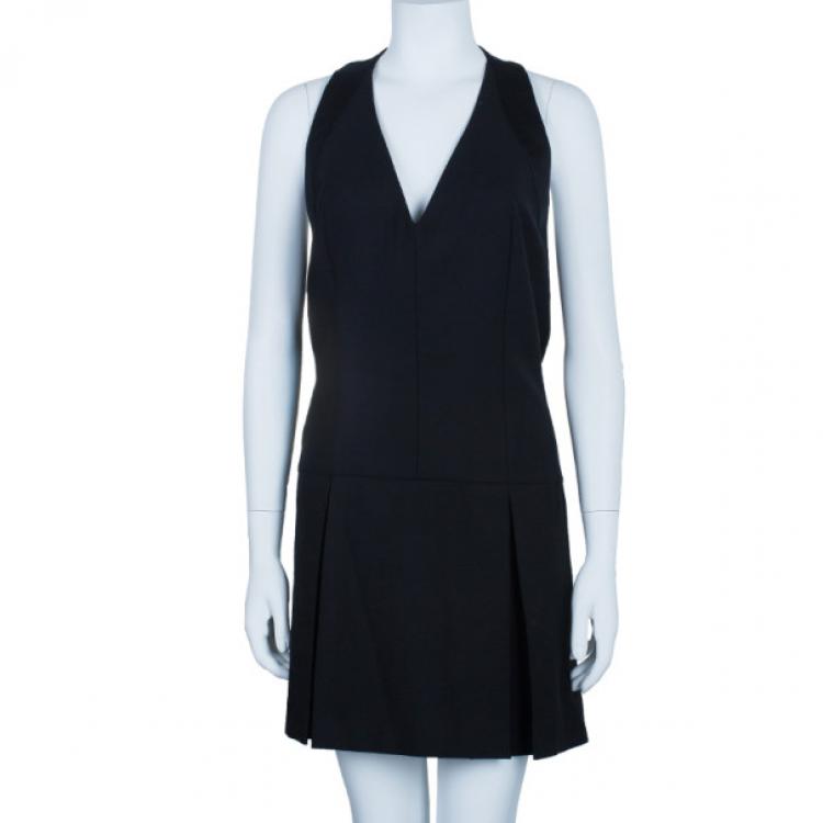 Pre Owned McQ by Alexander McQueen Black V-Neck Flared Dress M