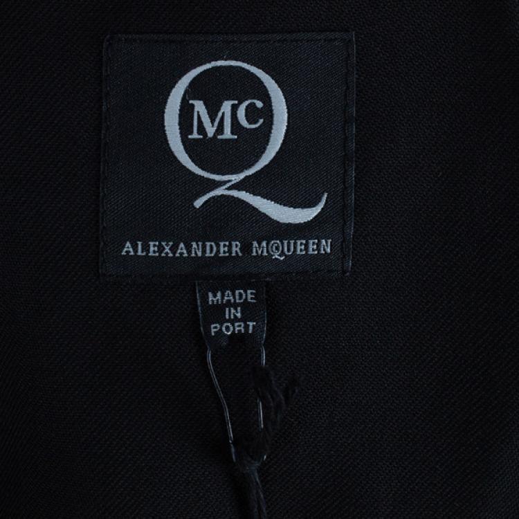 Pre Owned McQ by Alexander McQueen Black V-Neck Flared Dress M