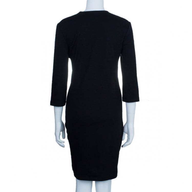 Pre Owned McQ by Alexander McQueen Black Jersey Zip Detail Dress XL
