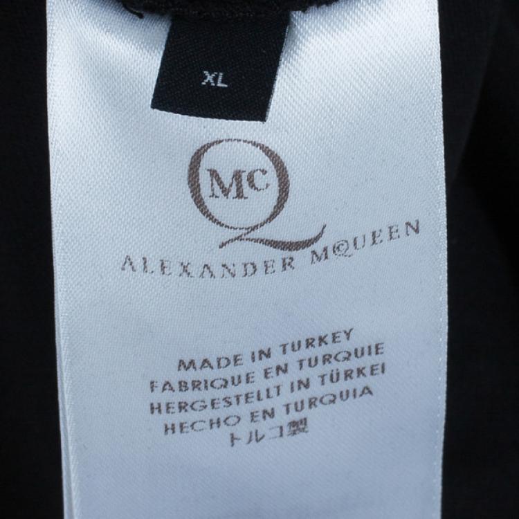 Pre Owned McQ by Alexander McQueen Black Jersey Zip Detail Dress XL