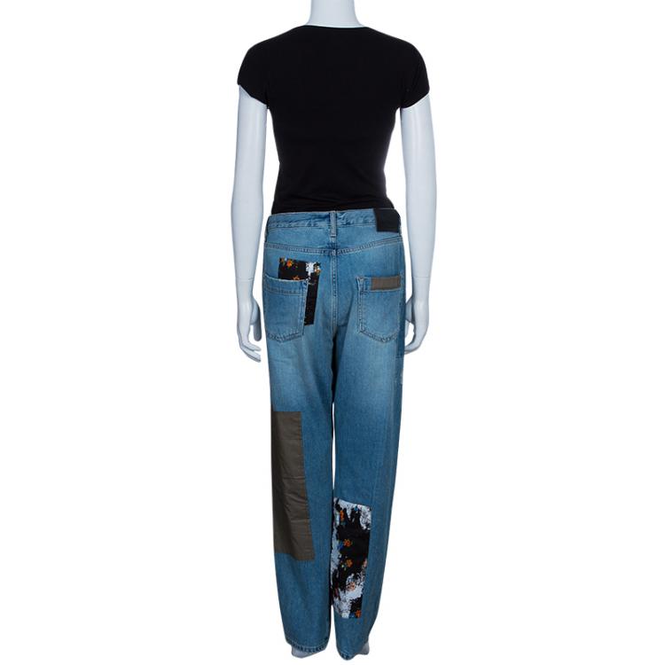 Pre Owned McQ by Alexander McQueen Loose Patchwork Distressed Jeans L