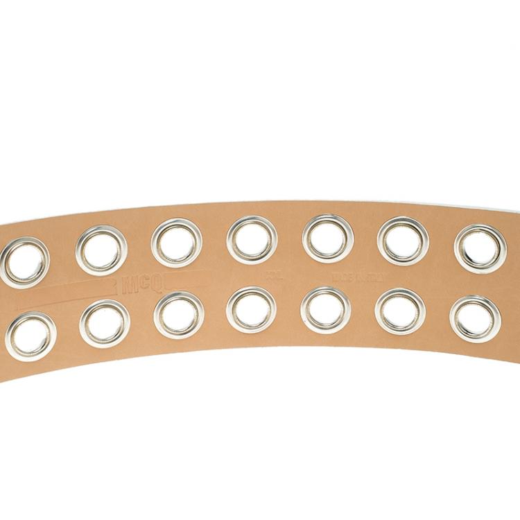 Pre Owned McQ by Alexander McQueen White Leather Circle Buckle Belt XXL