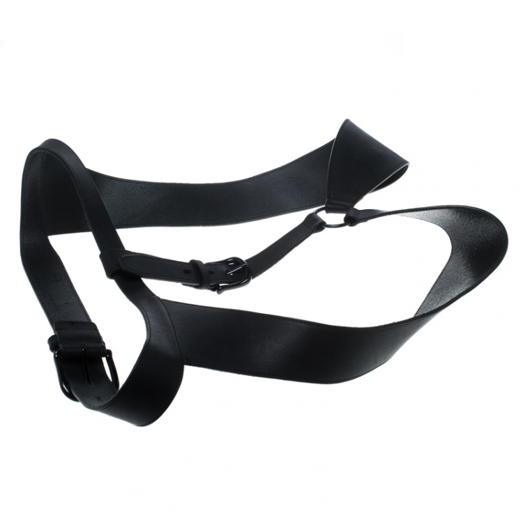 Pre Owned McQ by Alexander McQueen Black Leather Harness Belt Size S