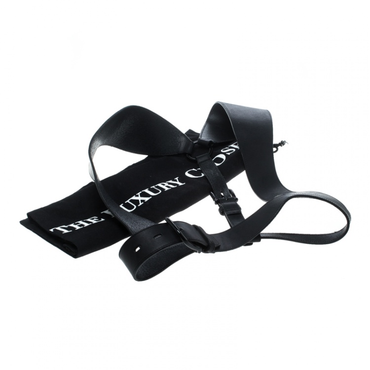 Pre Owned McQ by Alexander McQueen Black Leather Harness Belt Size S