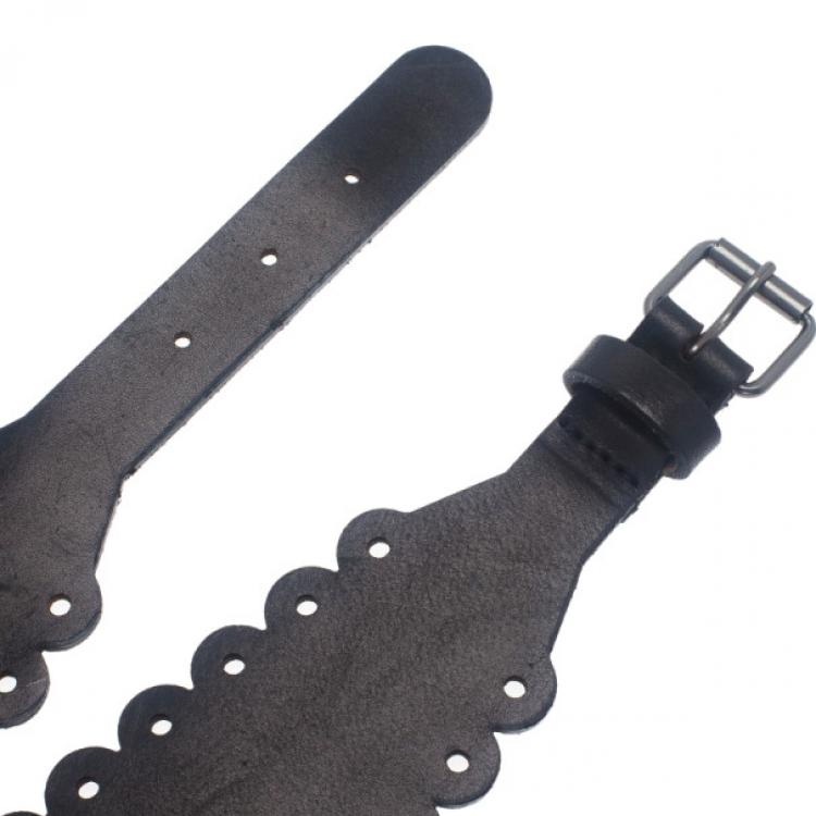 Pre Owned حزام كورسيه إم سي كيو من أليكساندر ماكوين جلد أسود مقاس S