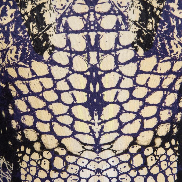 Pre Owned McQ by Alexander McQueen Multicolor Snake Skin Print Sleeveless Dress M