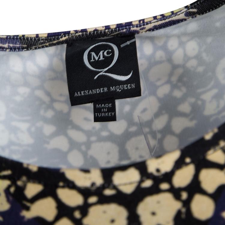 Pre Owned McQ by Alexander McQueen Multicolor Snake Skin Print Sleeveless Dress M