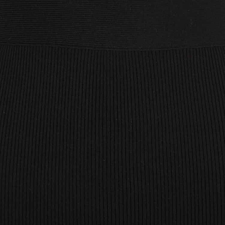 Pre Owned McQ By Alexander McQueen Monochrome Rib Knit Cross Strap Detail Sleeveless Dress S