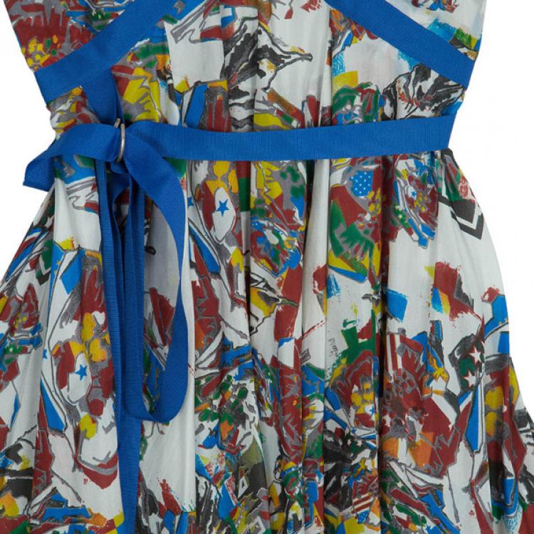 Pre Owned McQ by Alexander McQueen Printed Midi Dress M