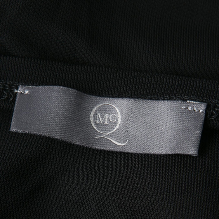 Pre Owned McQ By Alexander McQueen Black Draped Knit Asymmetric Top XS