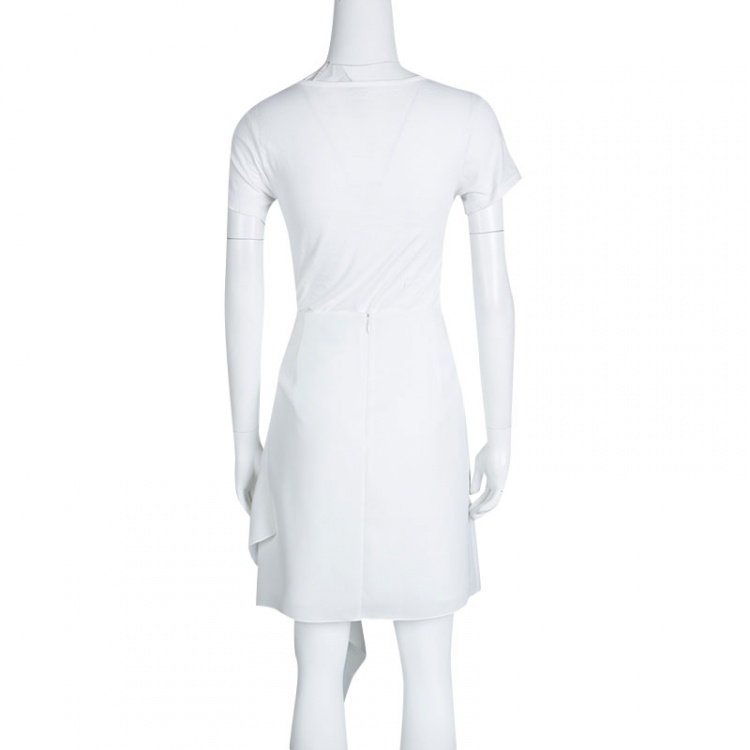 Pre Owned McQ by Alexander McQueen White Draped Asymmetric Handkerchief Skirt L