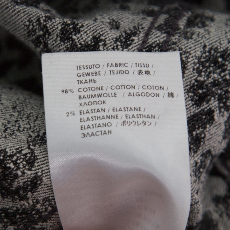 Pre Owned McQ by Alexander McQueen Grey Animal Patterned Jacquard Denim Sleeveless Dress M