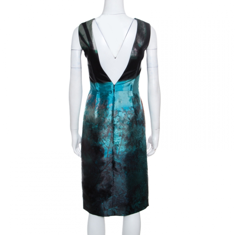 Pre Owned McQ by Alexander McQueen Haze Print Cutout Back Detail Sleeveless Dress S