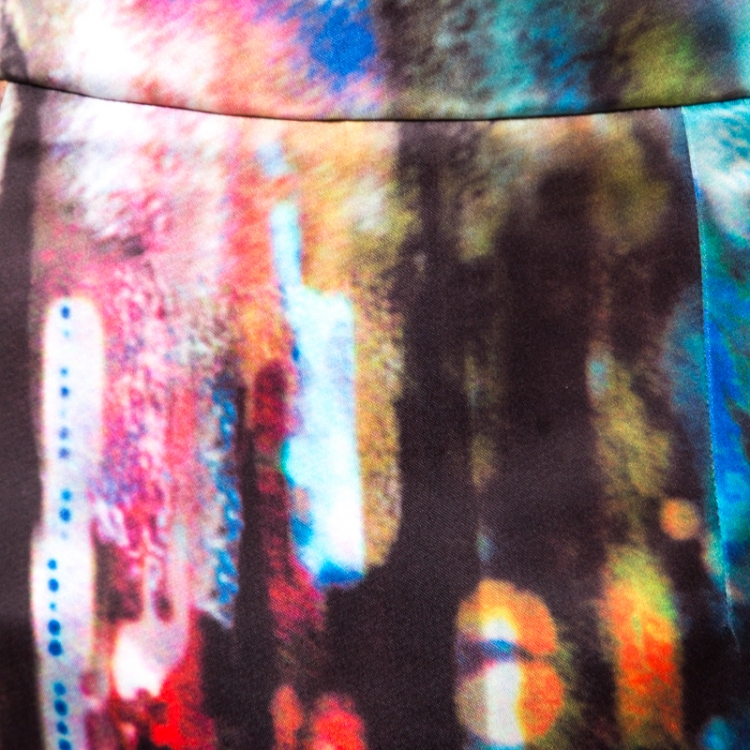 Pre Owned McQ By Alexander McQueen Multicolor Blurry Lights Print Skirt S