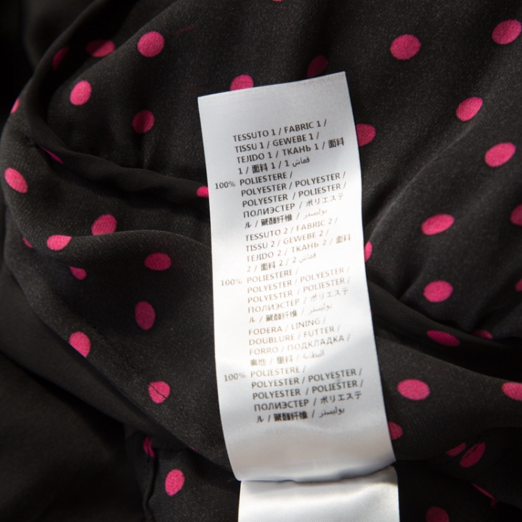 Pre Owned McQ By Alexander McQueen Black Polka Dot Ruffle Detail Maxi Dress M