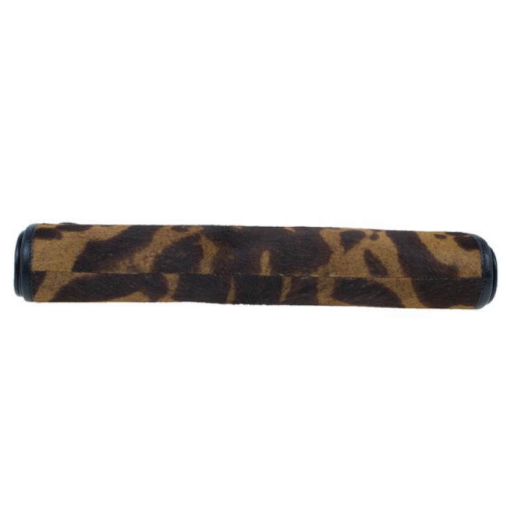 Pre Owned McQ by Alexander McQueen Calf Hair Convertible Leopard Clutch
