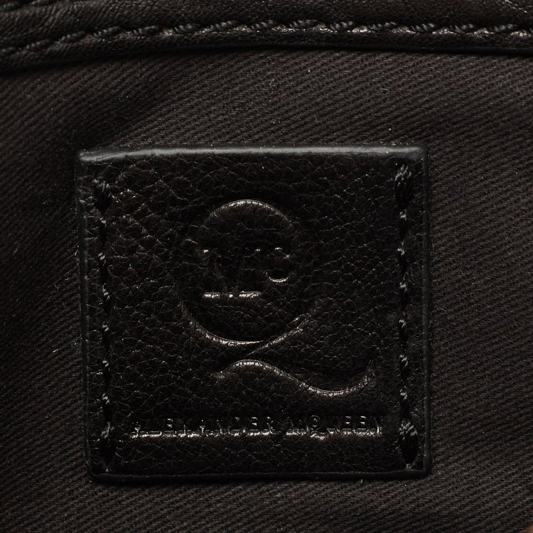 Pre Owned McQ by Alexander McQueen Black Textured Leather Shoulder Bag