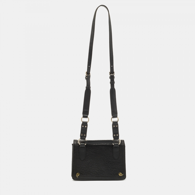 Pre Owned McQ by Alexander McQueen Black Textured Leather Shoulder Bag