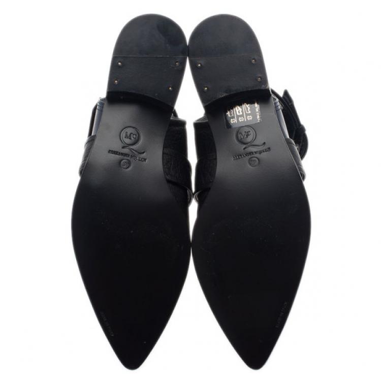 Pre Owned McQ by Alexander McQueen Two Tone Leather Grace Ankle Boots Size 39