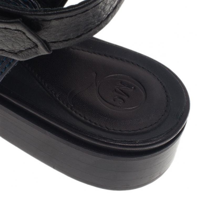 Pre Owned McQ by Alexander McQueen Two Tone Leather Grace Ankle Boots Size 39