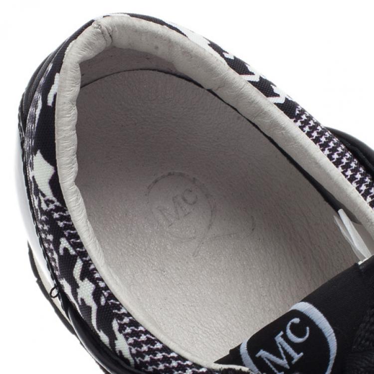Pre Owned McQ by Alexander McQueen Houndstooth Canvas and Leather Sneakers Size 41