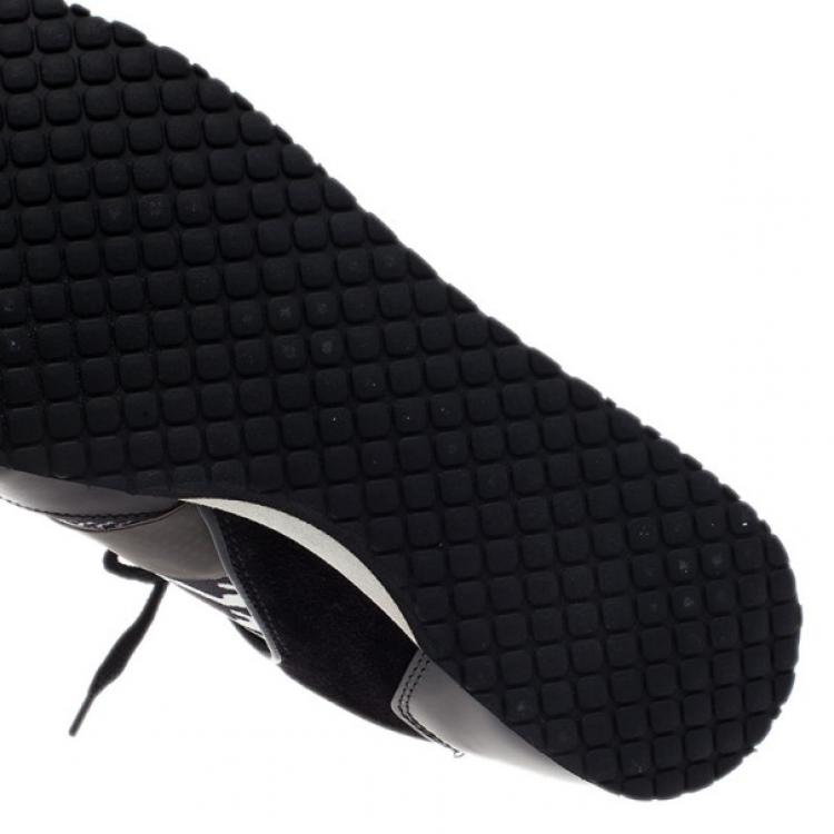 Pre Owned McQ by Alexander McQueen Houndstooth Canvas and Leather Sneakers Size 41