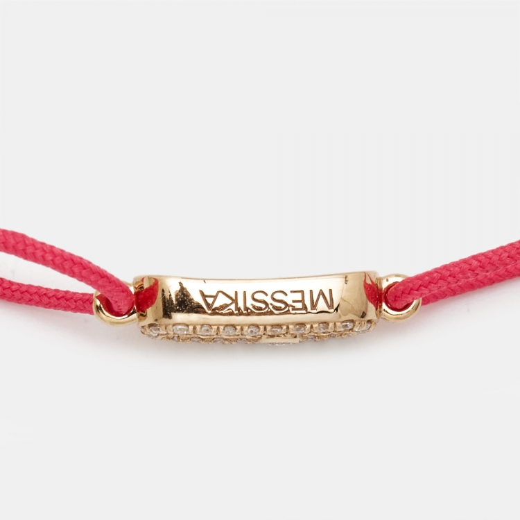 Pre Owned Messika Move Uno Pink Cord Diamond 18k Rose Gold Bracelet
