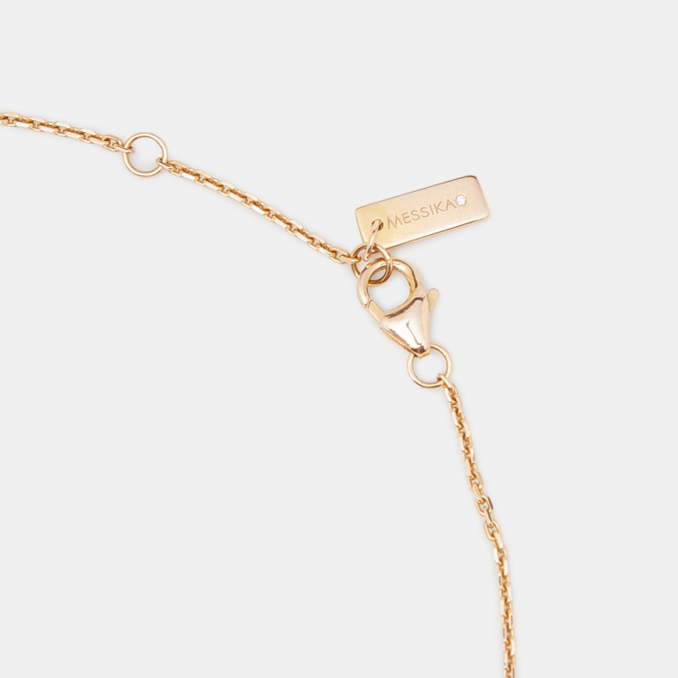 Pre Owned Messika Baby Move Pavé  Diamond 18k Rose Gold Necklace
