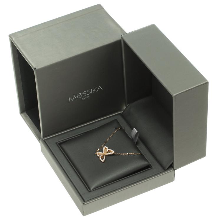 Pre Owned Messika Butterfly Ajouré Diamond 18k Rose Gold Bracelet 