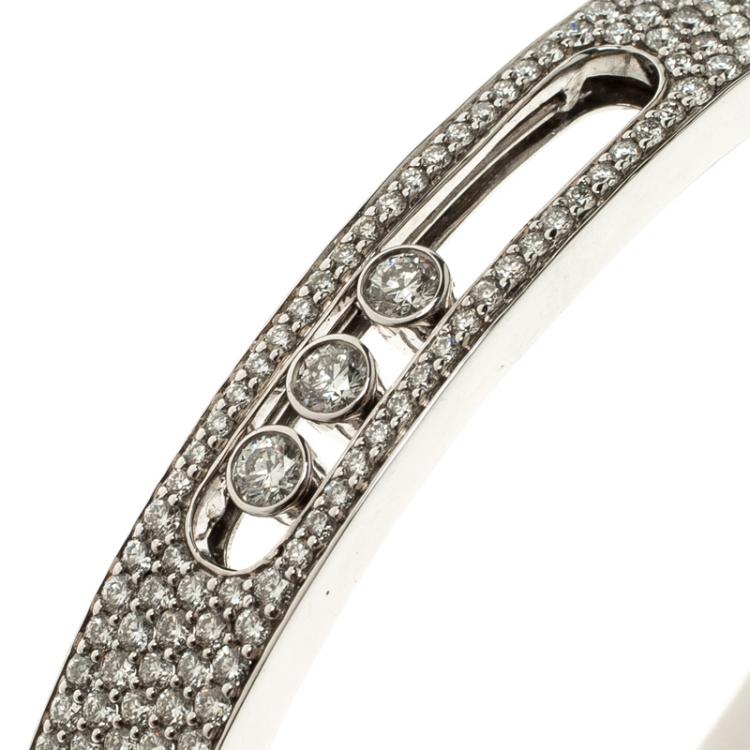 Pre Owned Messika Move Joaillerie Pavé Diamond 18k White Gold Bracelet