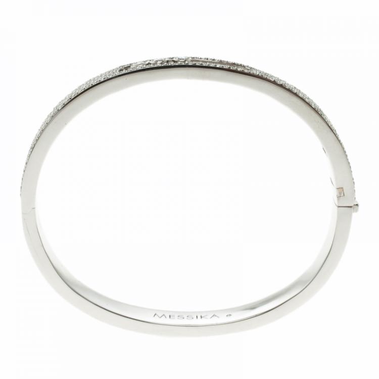 Pre Owned Messika Move Joaillerie Pavé Diamond 18k White Gold Bracelet