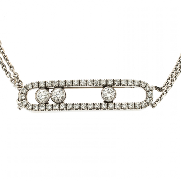Pre Owned Messika Move Classic Pavé Diamonds & 18k White Gold Bracelet