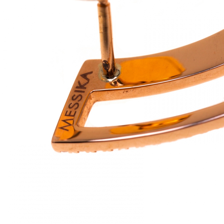 Pre Owned Messika Move Romane 18k Rose Gold Large Hoop Earrings